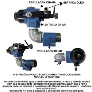Maçarico JF Machine a óleo  novo, cap. 30 kg a 1 ton. Alumio, ventoinha ½ CV a 7,5CV, atinge até 1.400°C